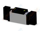 SMC VFR4400R-5FZ valve dbl plug-in base mount, VFR4000 SOL VALVE 4/5 PORT