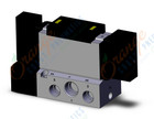 SMC VFR4500-3FZ-04T valve dbl plug-in base mount, VFR4000 SOL VALVE 4/5 PORT