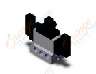 SMC VFS5410-5DZ-04T valve dbl non plugin base mt, VFS5000 SOL VALVE 4/5 PORT