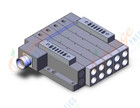 SMC SS5V4-W10CD-04US-03T mfld, plug-in, circular conn., SS5V4 MANIFOLD SV4000