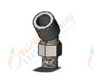 SMC KQ2K12-02NS fitting, 45 deg male elbow, KQ2 FITTING (sold in packages of 10; price is per piece)