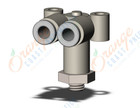 SMC KQ2LU04-M5N fitting, branch union elbow, KQ2 FITTING (sold in packages of 10; price is per piece)