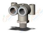 SMC KQ2LU08-01NS fitting, branch union elbow, KQ2 FITTING (sold in packages of 10; price is per piece)