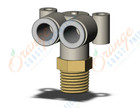 SMC KQ2LU08-02A fitting, branch union elbow, KQ2 FITTING (sold in packages of 10; price is per piece)