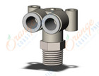 SMC KQ2LU08-02NS fitting, branch union elbow, KQ2 FITTING (sold in packages of 10; price is per piece)