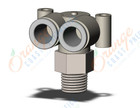 SMC KQ2LU10-02NS fitting, branch union elbow, KQ2 FITTING (sold in packages of 10; price is per piece)