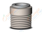 SMC KQ2S12-04NS fitting, hex hd male connector, KQ2 FITTING (sold in packages of 10; price is per piece)