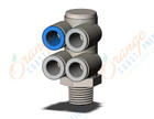 SMC KQ2ZD08-02N fitting, dble br uni male elbo, KQ2 FITTING (sold in packages of 10; price is per piece)