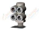 SMC KQ2ZD10-02NS fitting, dble br uni male elbo, KQ2 FITTING (sold in packages of 10; price is per piece)