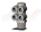 SMC KQ2ZD10-04NS fitting, dble br uni male elbo, KQ2 FITTING (sold in packages of 10; price is per piece)