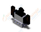 SMC VFS5410-5DZ-03 valve dbl non plugin base mt, VFS5000 SOL VALVE 4/5 PORT