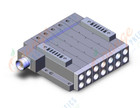 SMC SS5V4-W10CD-05BS-03 mfld, plug-in, circular conn., SS5V4 MANIFOLD SV4000