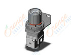 SMC ARG20K-F02BG1-1 regulator, gauge-handle, ARG REGULATOR W/PRESSURE GAUGE