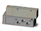 SMC VQ5100-51-04T valve, sgl sol, plug-in, VQ5000 VALVE, SOL 5 PORT