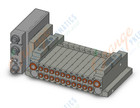 SMC SS5V1-W10S1DAND-10BS-C4 mfld, plug-in, SS5V1 MANIFOLD SV1000