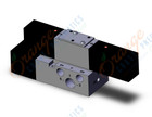 SMC VFR2200-5F-02 valve dbl plug-in base mount, VFR2000 SOL VALVE 4/5 PORT