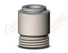 SMC KQ2S08-U03N fitting, hex hd male connector, KQ2(UNI) ONE TOUCH UNIFIT (sold in packages of 10; price is per piece)