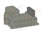 SMC VV5Q41-0602SDV-SU mfld, plug-in, vq4000, VV5Q41 MFLD, VQ4000 4/5-PORT