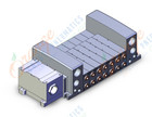 SMC VV5QC41-07C6TD0 mfld, plug-in, terminal block, VV5QC41 MANIFOLD VQC 5-PORT