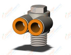 SMC KQ2Z09-35NS fitting, branch univ m/elbow, KQ2 FITTING (sold in packages of 10; price is per piece)