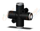 SMC KQ2TW06-00A-X35 fitting, cross, KQ2 FITTING (sold in packages of 10; price is per piece)