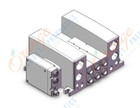 SMC VV5QC41-03C10SEB mfld, plug-in,, VV5QC41 MANIFOLD VQC 5-PORT