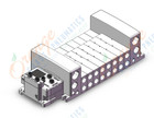 SMC VV5QC41-0803SD6V2N mfld, plug-in,, VV5QC41 MANIFOLD VQC 5-PORT