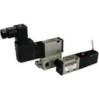 SMC VZ3350-5LZ-01 valve dbl sol w/flow control, VZ3000 SOL VALVE 4/5 PORT