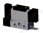 SMC VFR4300-5FZ-04N valve dbl plug-in base mount, VFR4000 SOL VALVE 4/5 PORT
