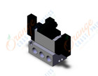 SMC VFS5510-3DC-06 valve dbl non plugin base mt, VFS5000 SOL VALVE 4/5 PORT