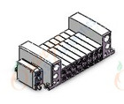 SMC VV5QC41-08C8SVAN mfld, plug-in, VV5QC41 MANIFOLD VQC 5-PORT