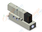SMC VQ4500-51-03T valve, 3 position, plug-in(dc), VQ4000 VALVE, SOL 4/5-PORT