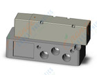SMC VQ5101-5E1-04 valve, sgl sol, plug-in, VQ5000 VALVE, SOL 5 PORT