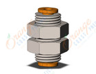 SMC KQ2E03-00N1 fitting, bulkhead, KQ2 FITTING (sold in packages of 10; price is per piece)
