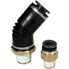 SMC KV2H07-S04A conn str 1/4" ptc x 1/4 flare, ONE-TOUCH FITTING, D.O.T.