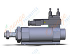 SMC CDVM5B40-25-15DZ cylinder, valve mounted, dbl acting, ROUND BODY CYLINDER W/VALVE