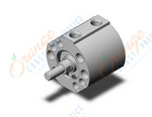 SMC NCQ8E056-037CM compact cylinder, ncq8, COMPACT CYLINDER