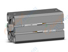SMC CDQSB25-40DC-M9BSDPC cylinder, compact, COMPACT CYLINDER