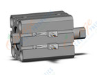 SMC CDQSWB20-10D-M9BV cyl, compact, dbl rod, COMPACT CYLINDER