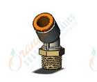 SMC KQ2K07-34AS fitting, 45 deg male elbow, KQ2 FITTING (sold in packages of 10; price is per piece)