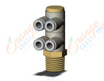 SMC KQ2ZD04-02AS fitting, dble br uni male elbo, KQ2 FITTING (sold in packages of 10; price is per piece)