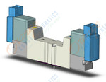 SMC SYJ3440-5MOZ valve, dbl sol, base mt (dc), SYJ3000 SOL VALVE 4/5 PORT***