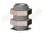 SMC KQ2E12-00N fitting, bulkhead union, KQ2 FITTING (sold in packages of 10; price is per piece)