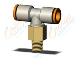 SMC KQ2T07-33AS fitting, branch tee, KQ2 FITTING (sold in packages of 10; price is per piece)