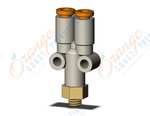 SMC KQ2U01-32A fitting, diff dia union y, KQ2 FITTING (sold in packages of 10; price is per piece)