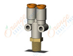 SMC KQ2U03-33AS fitting, branch y, KQ2 FITTING (sold in packages of 10; price is per piece)