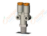 SMC KQ2U03-33NS fitting, branch y, KQ2 FITTING (sold in packages of 10; price is per piece)