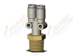 SMC KQ2U04-02AS fitting, branch y, KQ2 FITTING (sold in packages of 10; price is per piece)