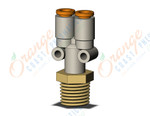 SMC KQ2U05-35AS fitting, branch y, KQ2 FITTING (sold in packages of 10; price is per piece)