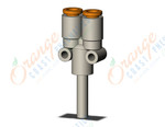 SMC KQ2U05-99A fitting, plug-in y, KQ2 FITTING (sold in packages of 10; price is per piece)